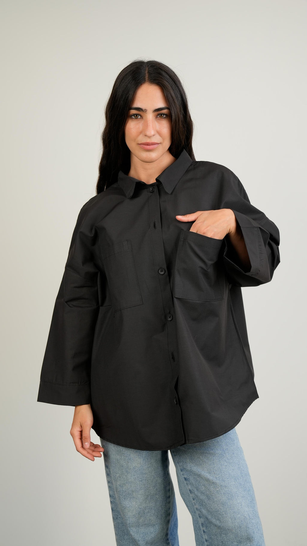 Essential Shirt wide-sleeve Black