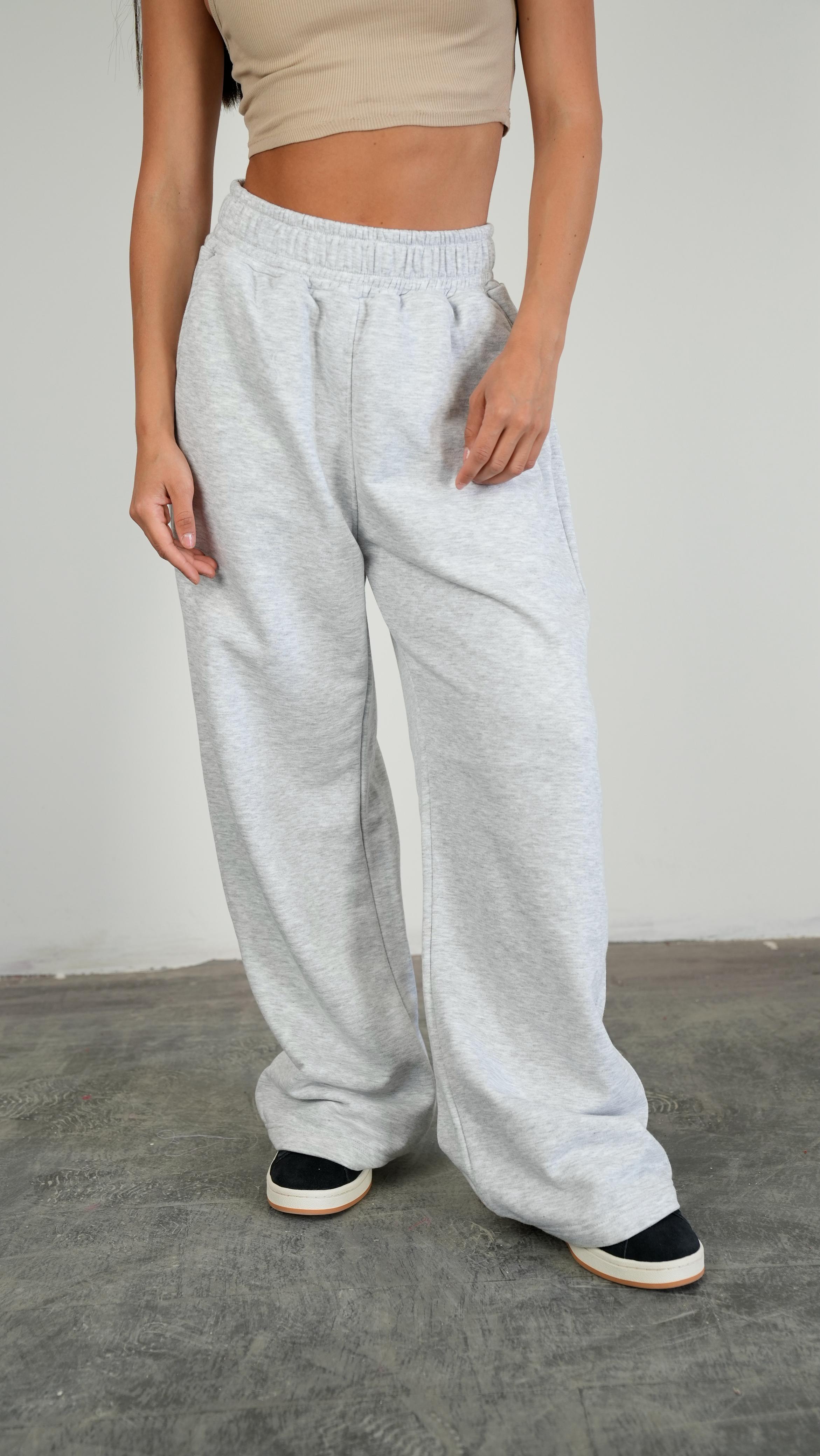 Light Gray Wide-leg Pants