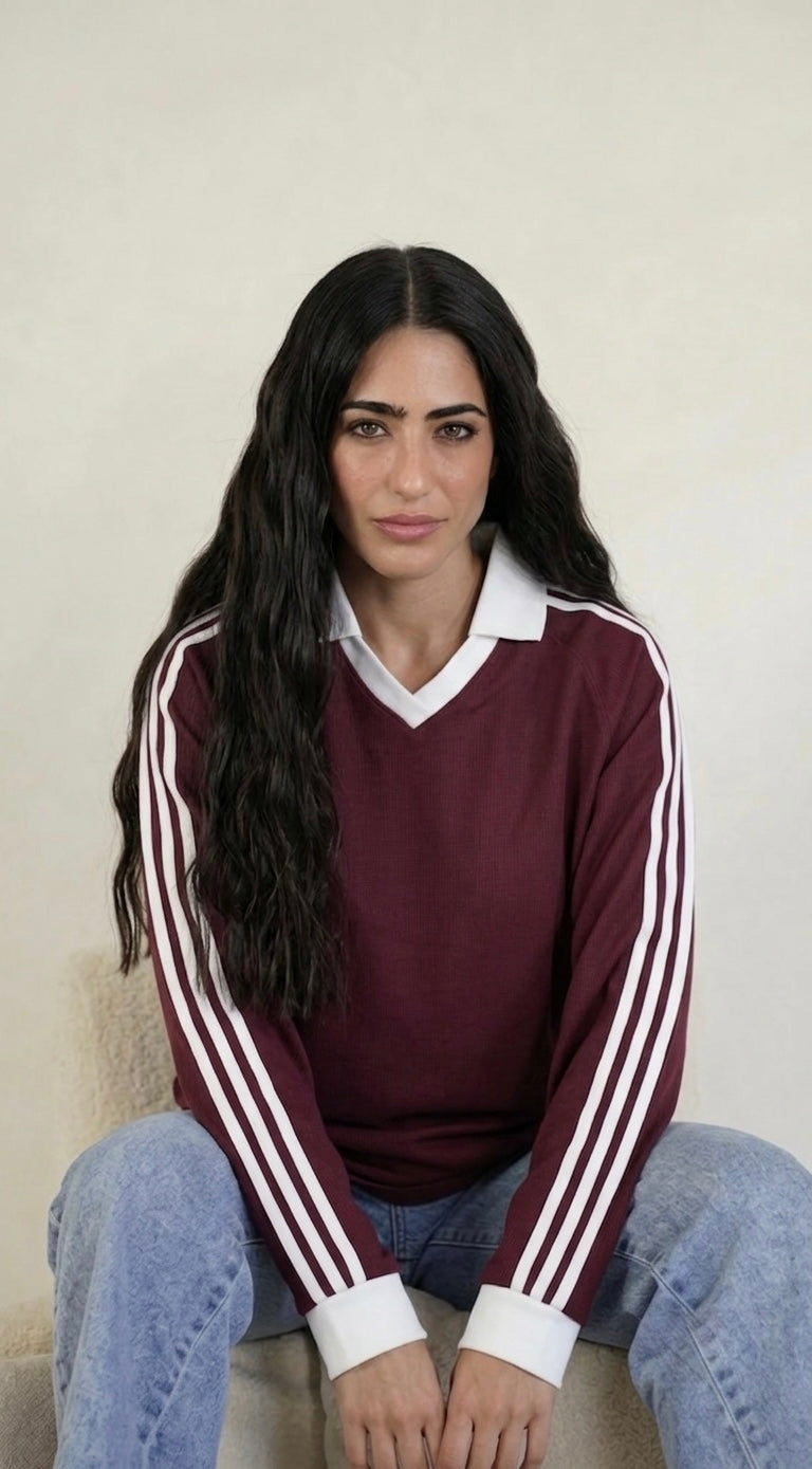 long-sleeve Stripe Waffle T-shirt