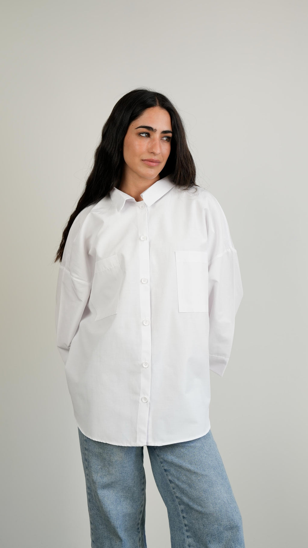 Essential Shirt wide-sleeve White