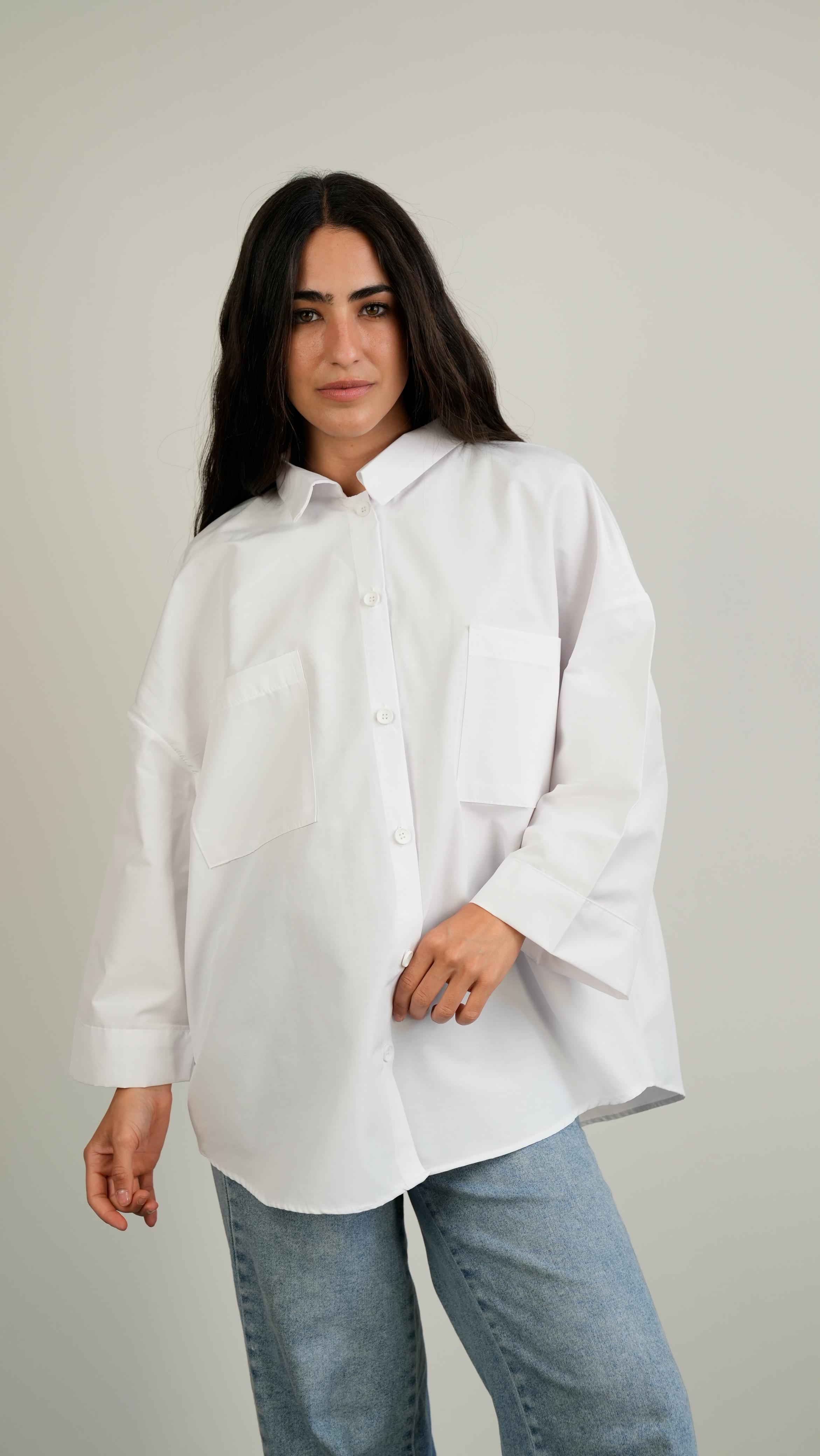 Essential Shirt wide-sleeve White