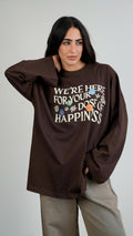 we're here widesleeves t-shirt