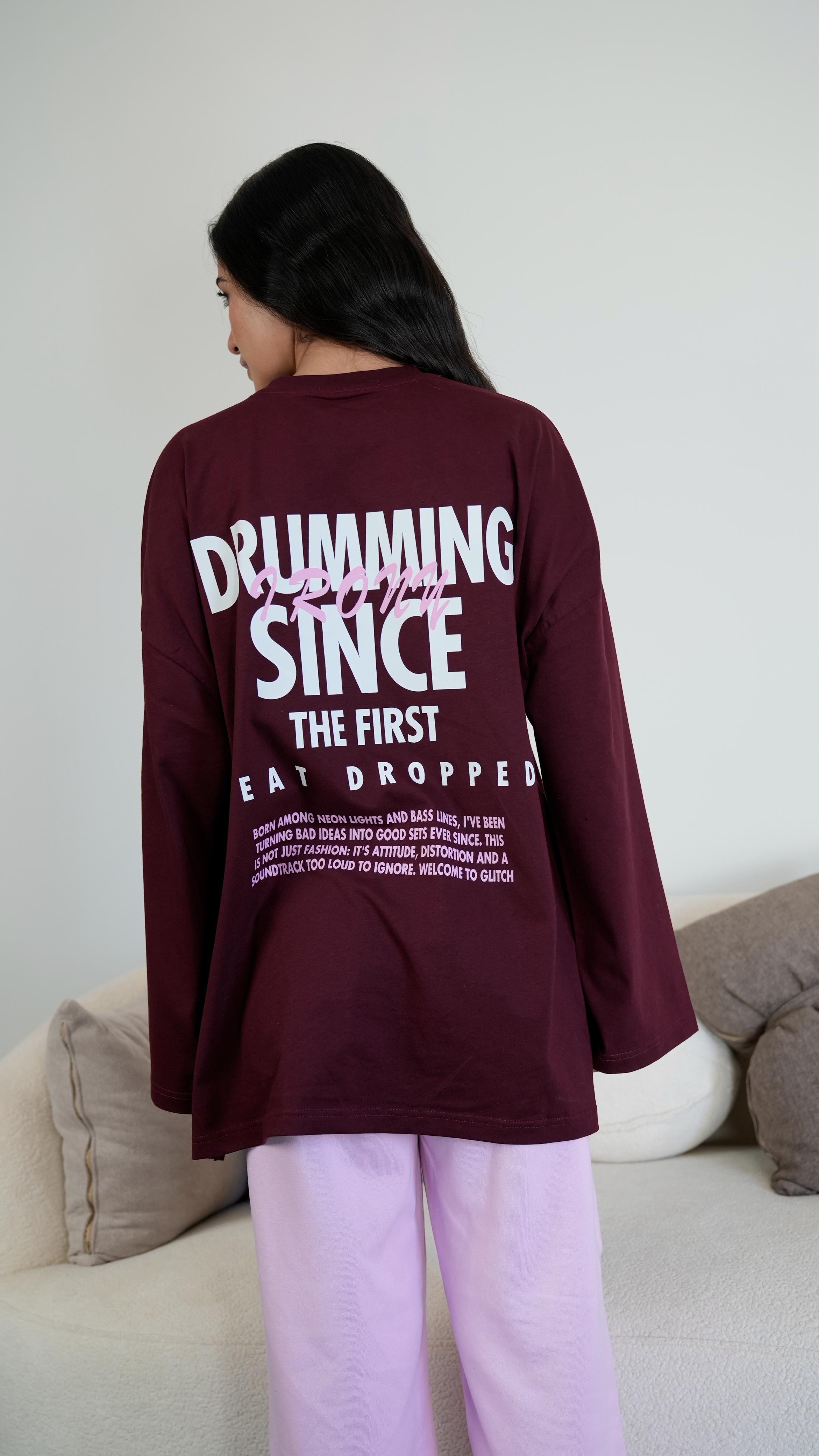 Drumming widesleeves t-shirt