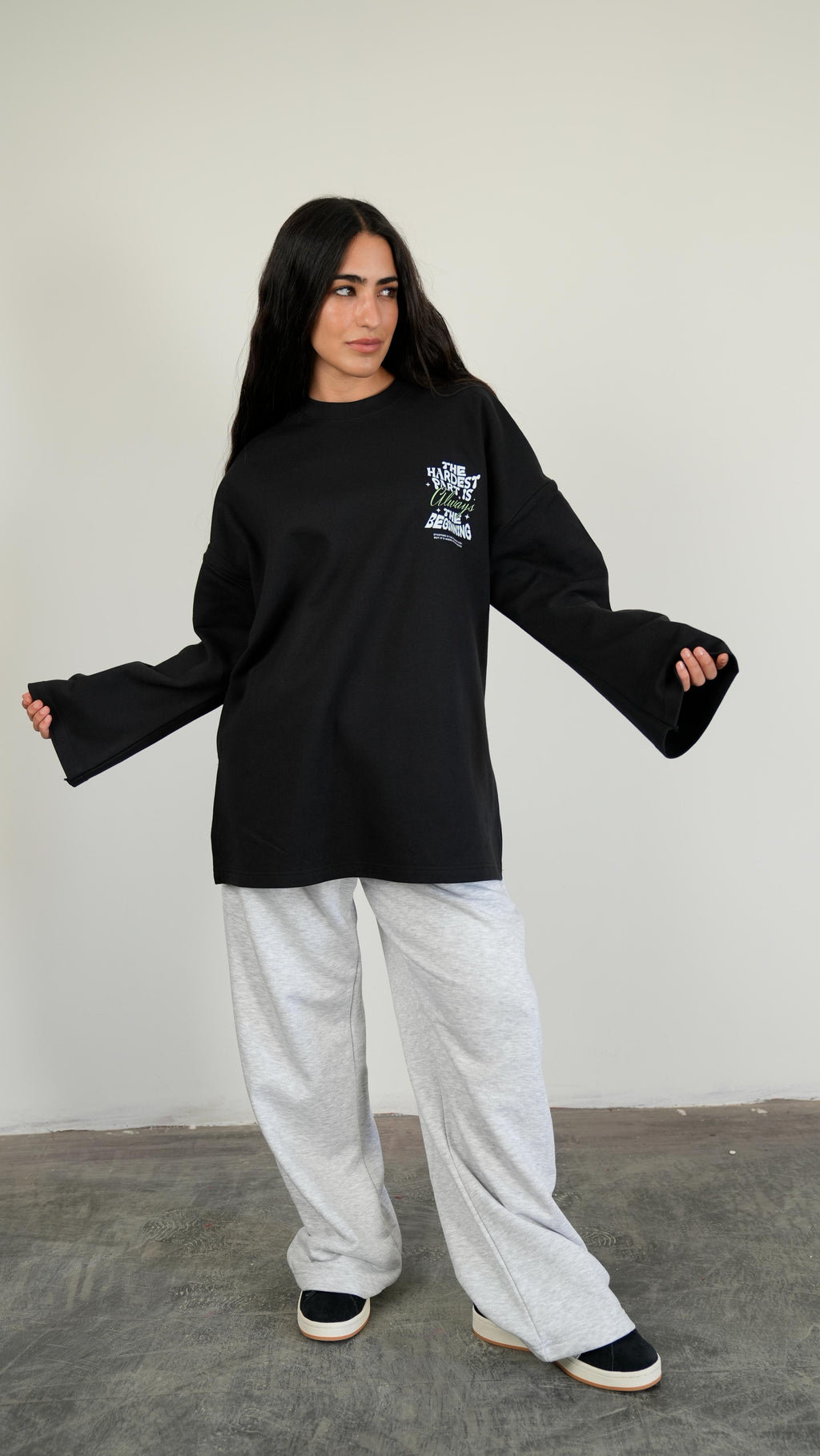 The Hardest widesleeves t-shirt