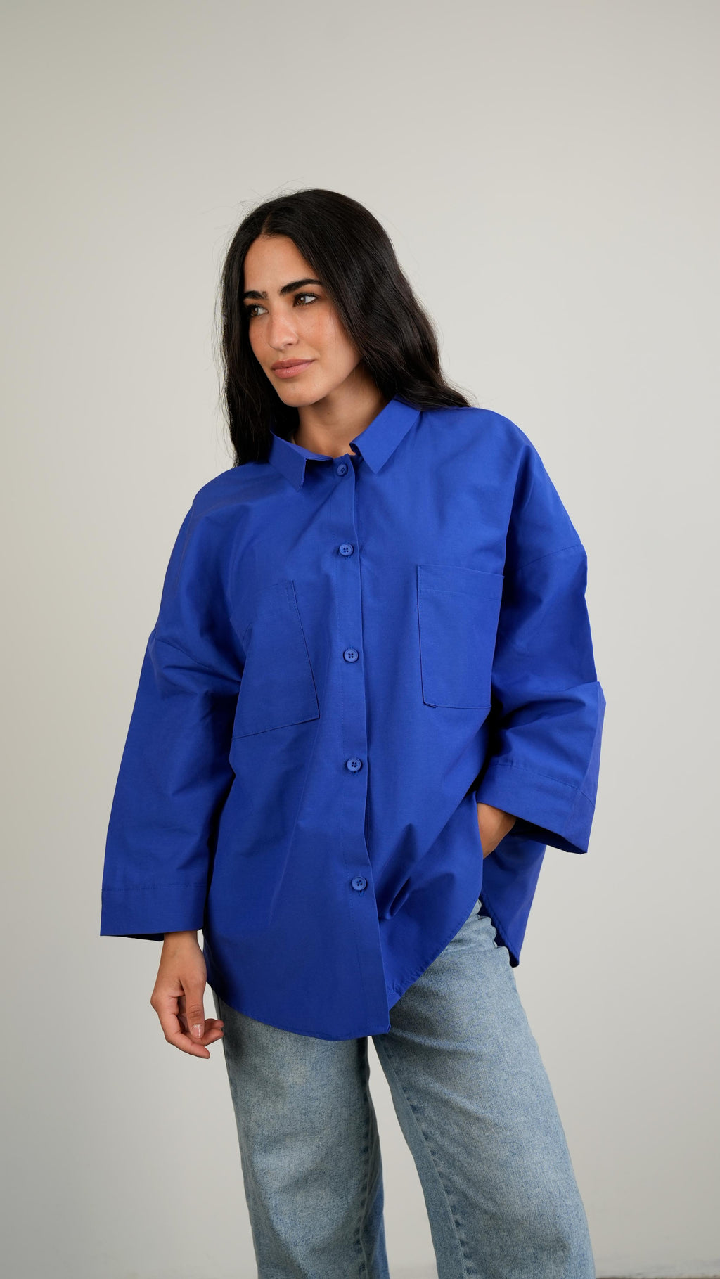 Essential Shirt wide-sleeve Blue