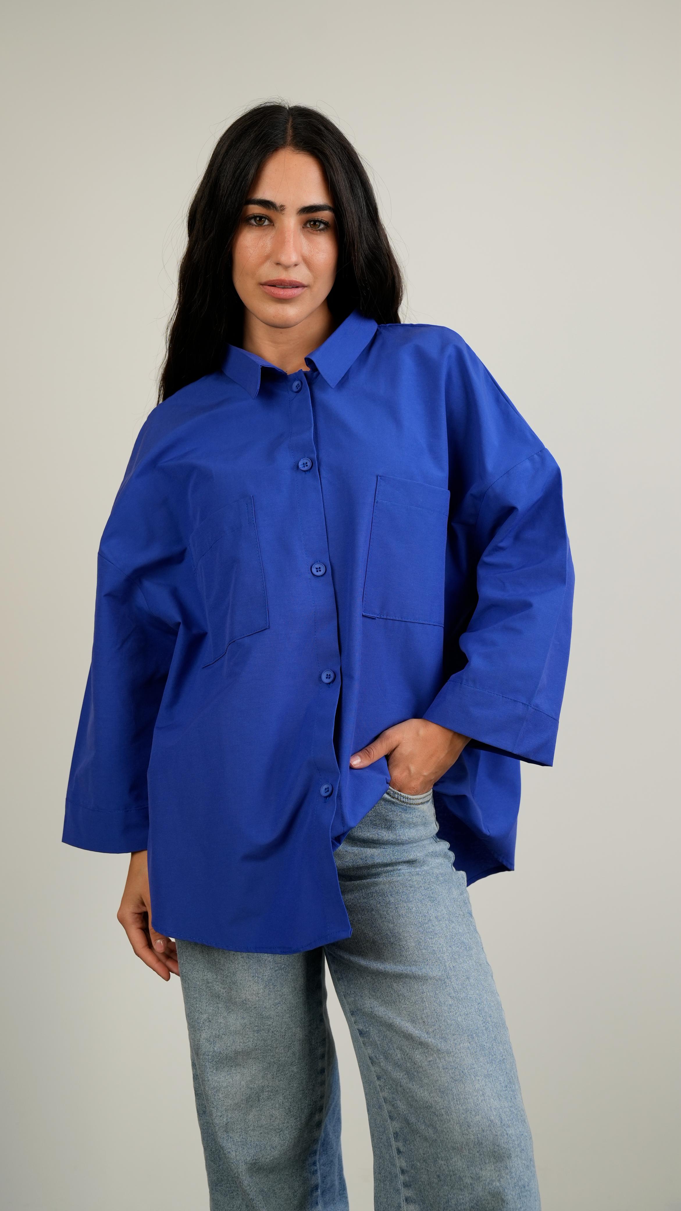 Essential Shirt wide-sleeve Blue