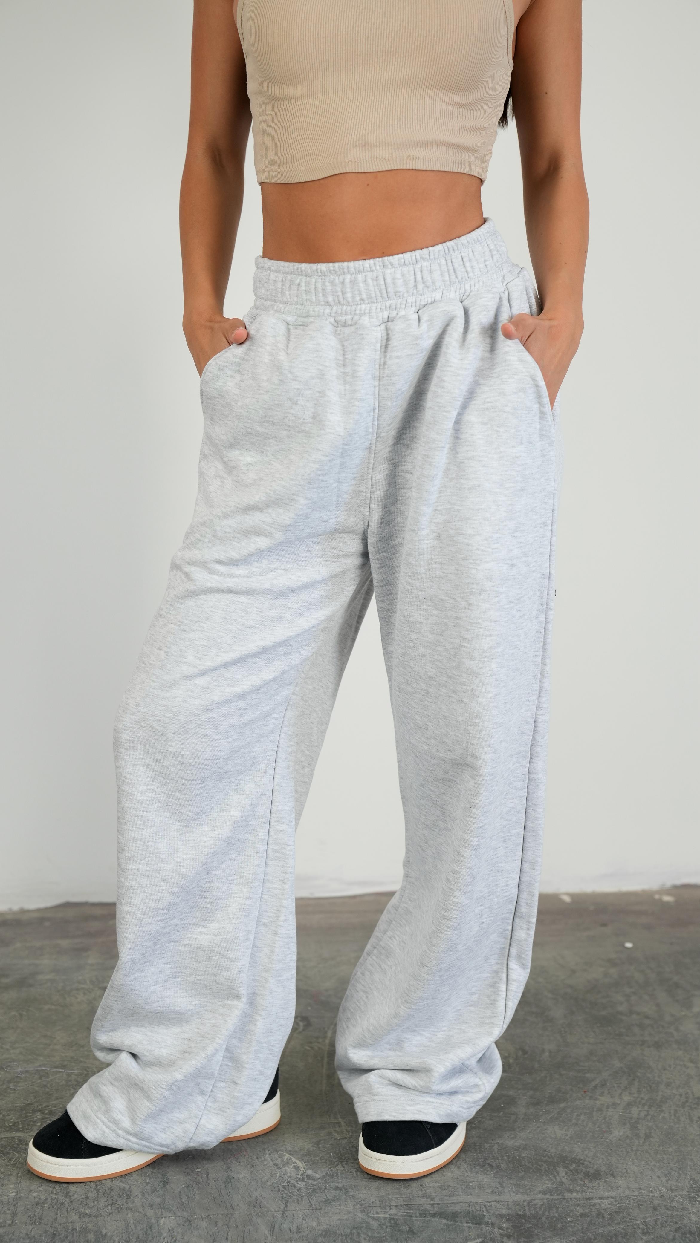 Light Gray Wide-leg Pants
