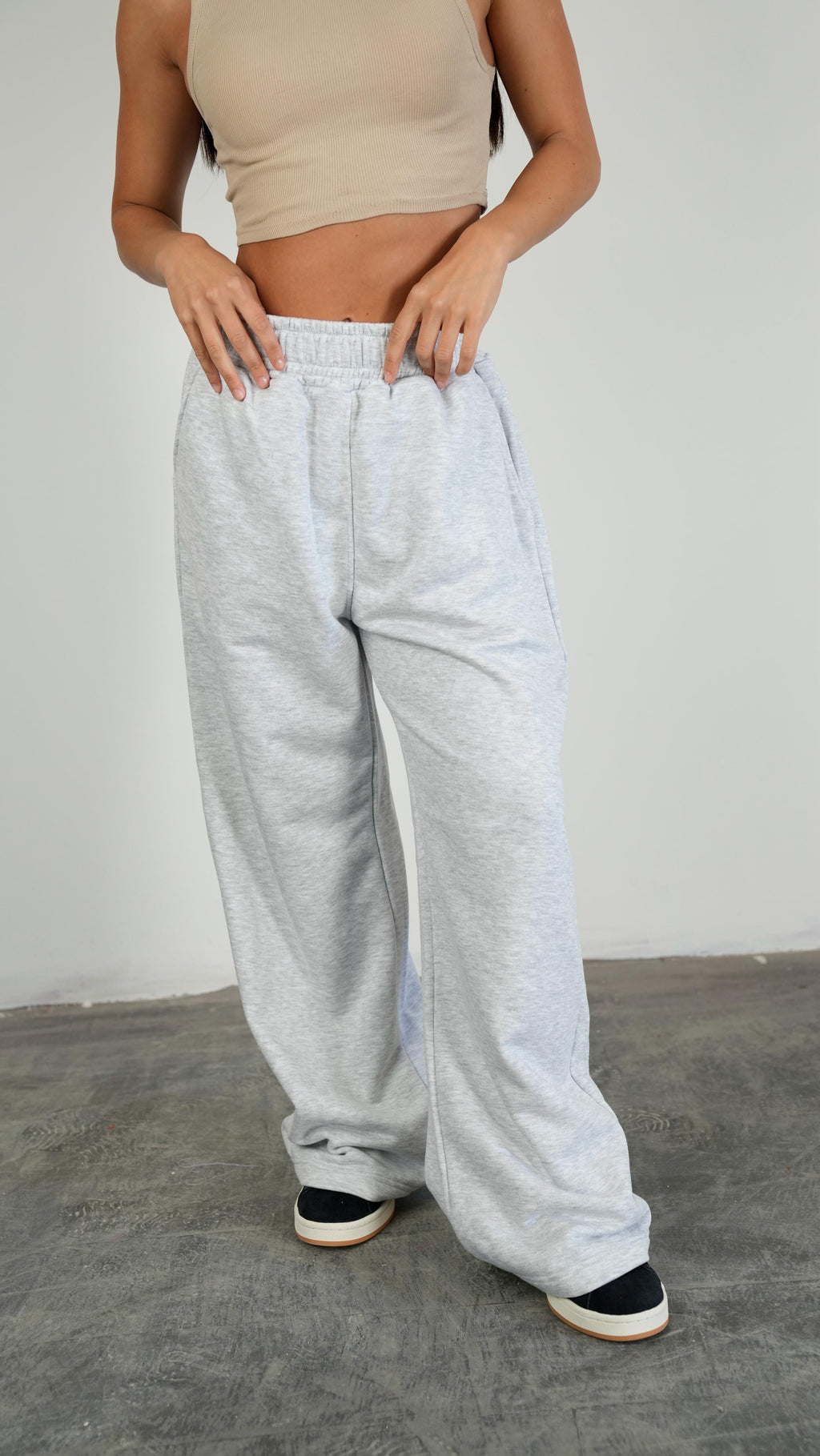 Light Gray Wide-leg Pants