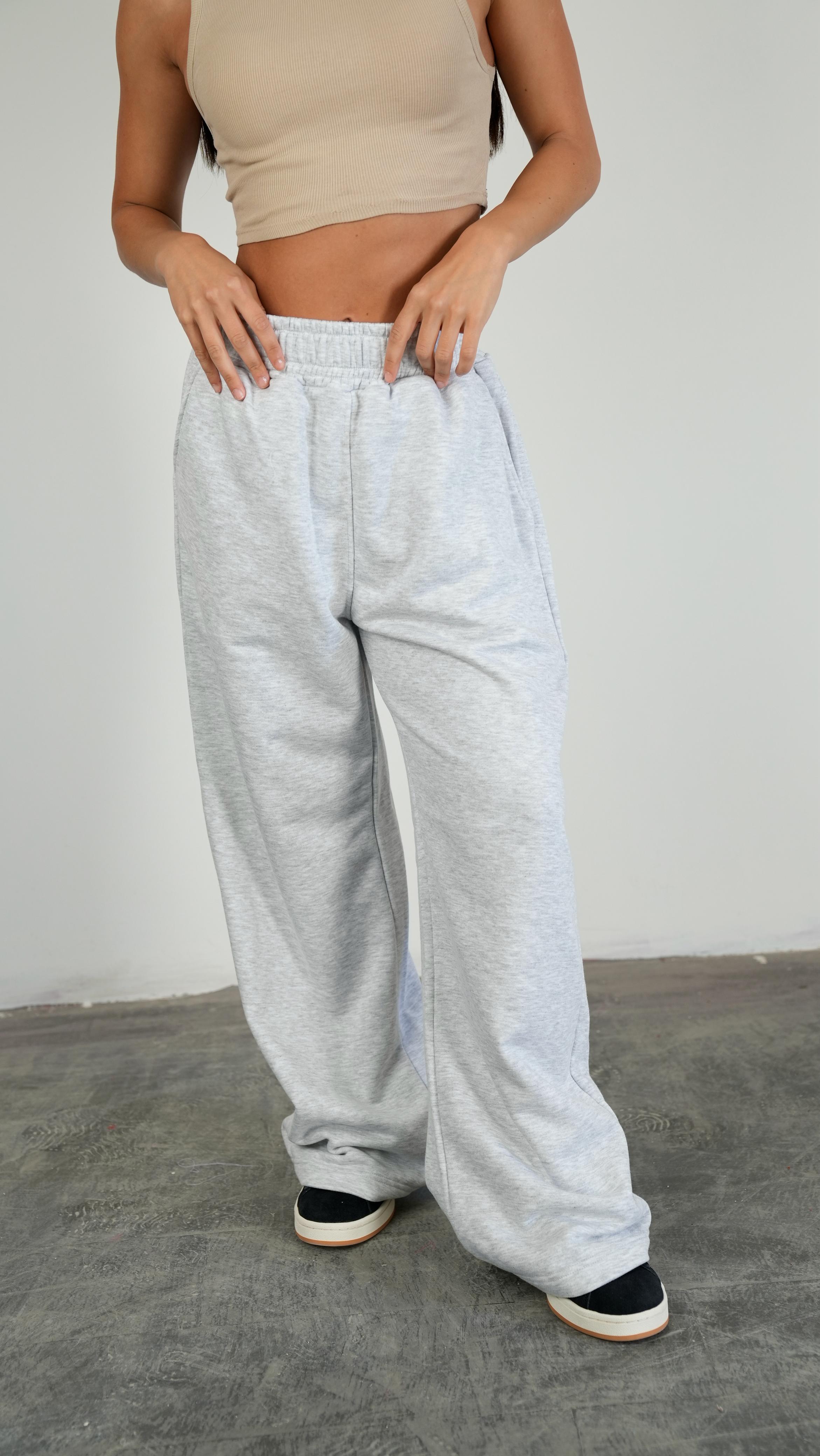 Light Gray Wide-leg Pants