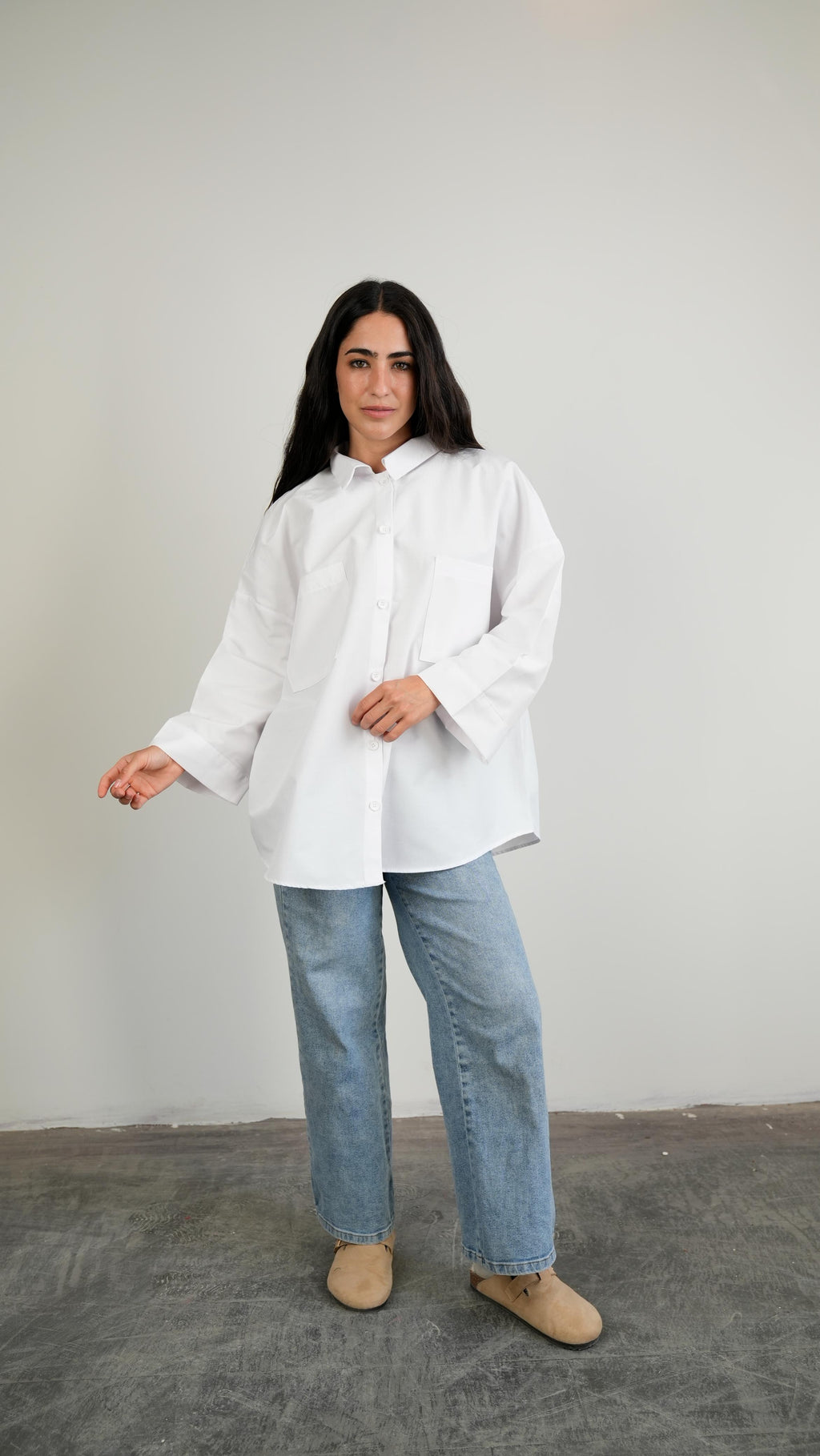 Essential Shirt wide-sleeve White