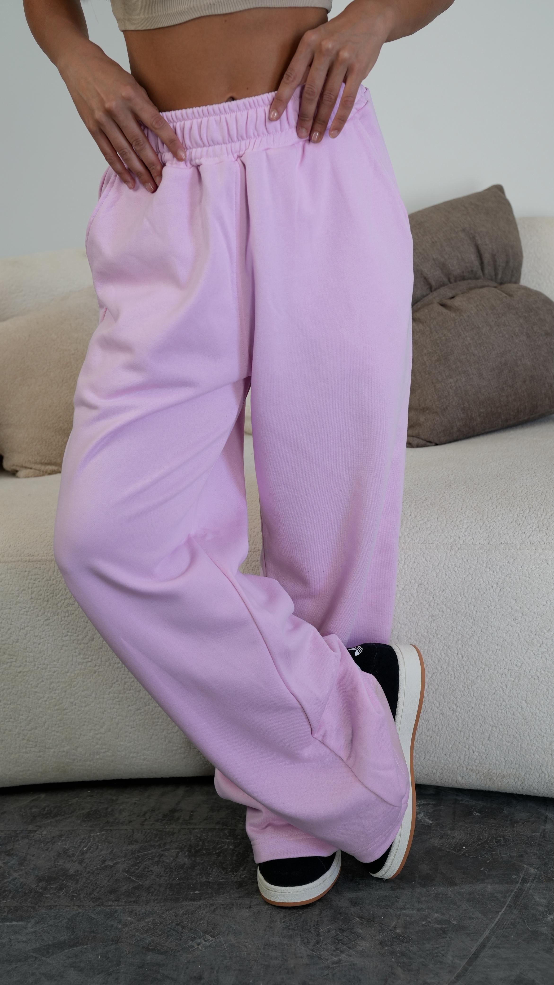 Soft Pink Wide-leg Pants
