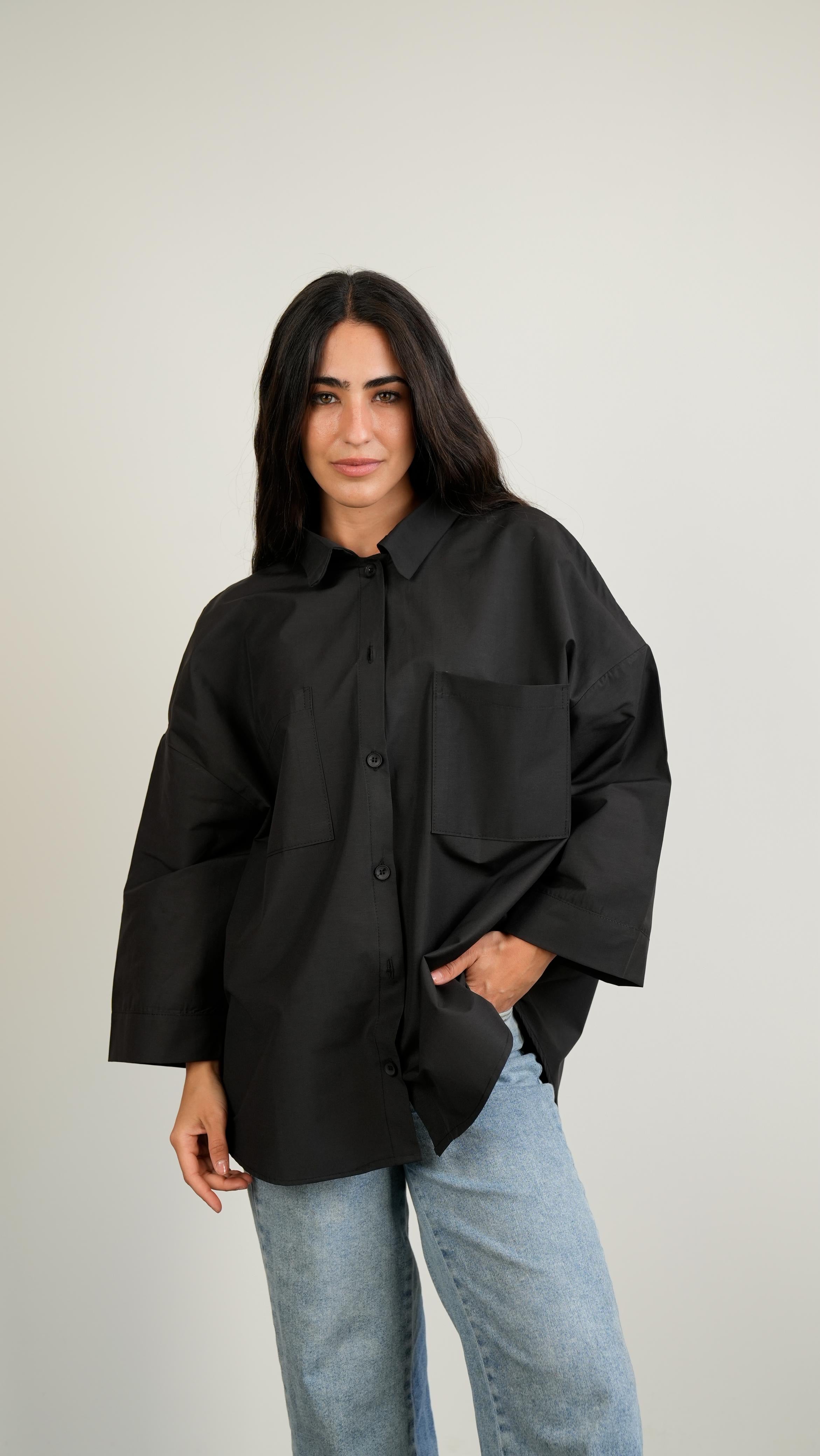 Essential Shirt wide-sleeve Black