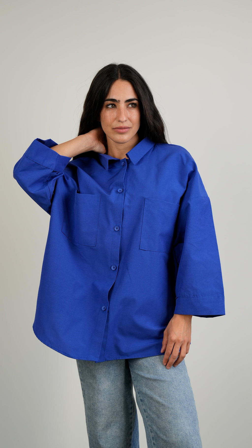 Essential Shirt wide-sleeve Blue