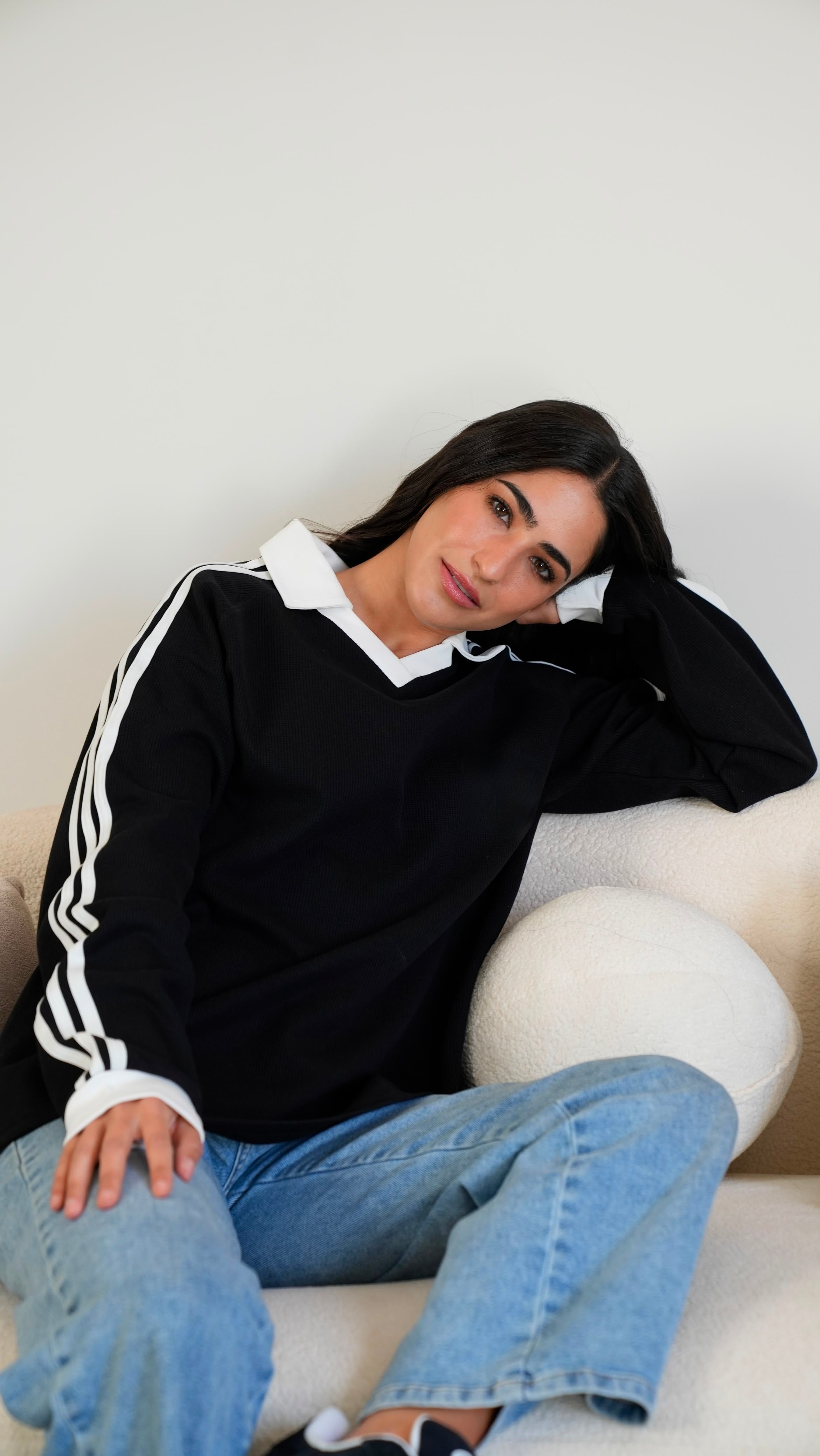 long-sleeve Stripe Waffle T-shirt