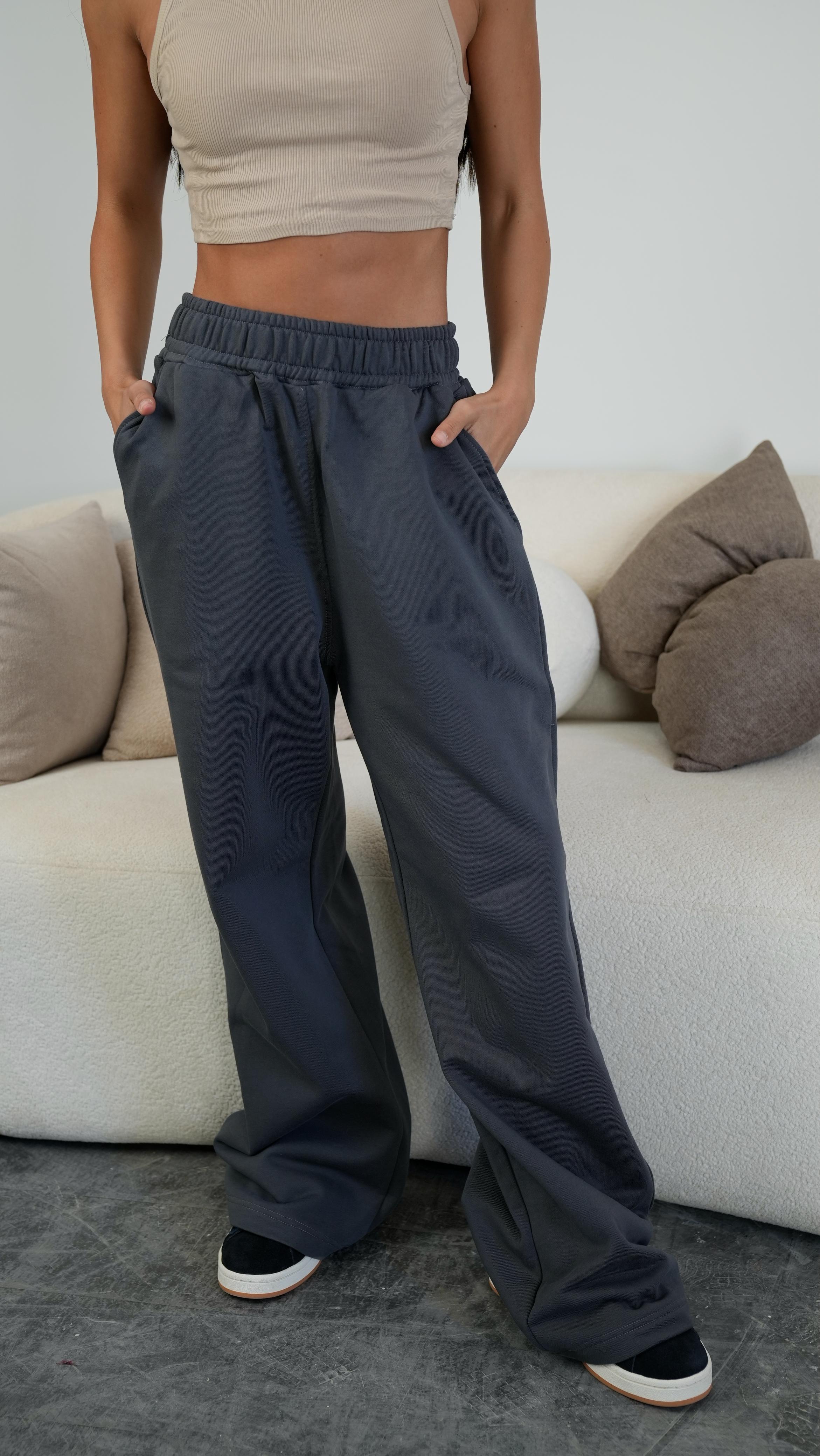 dark grey Wide-leg Pants