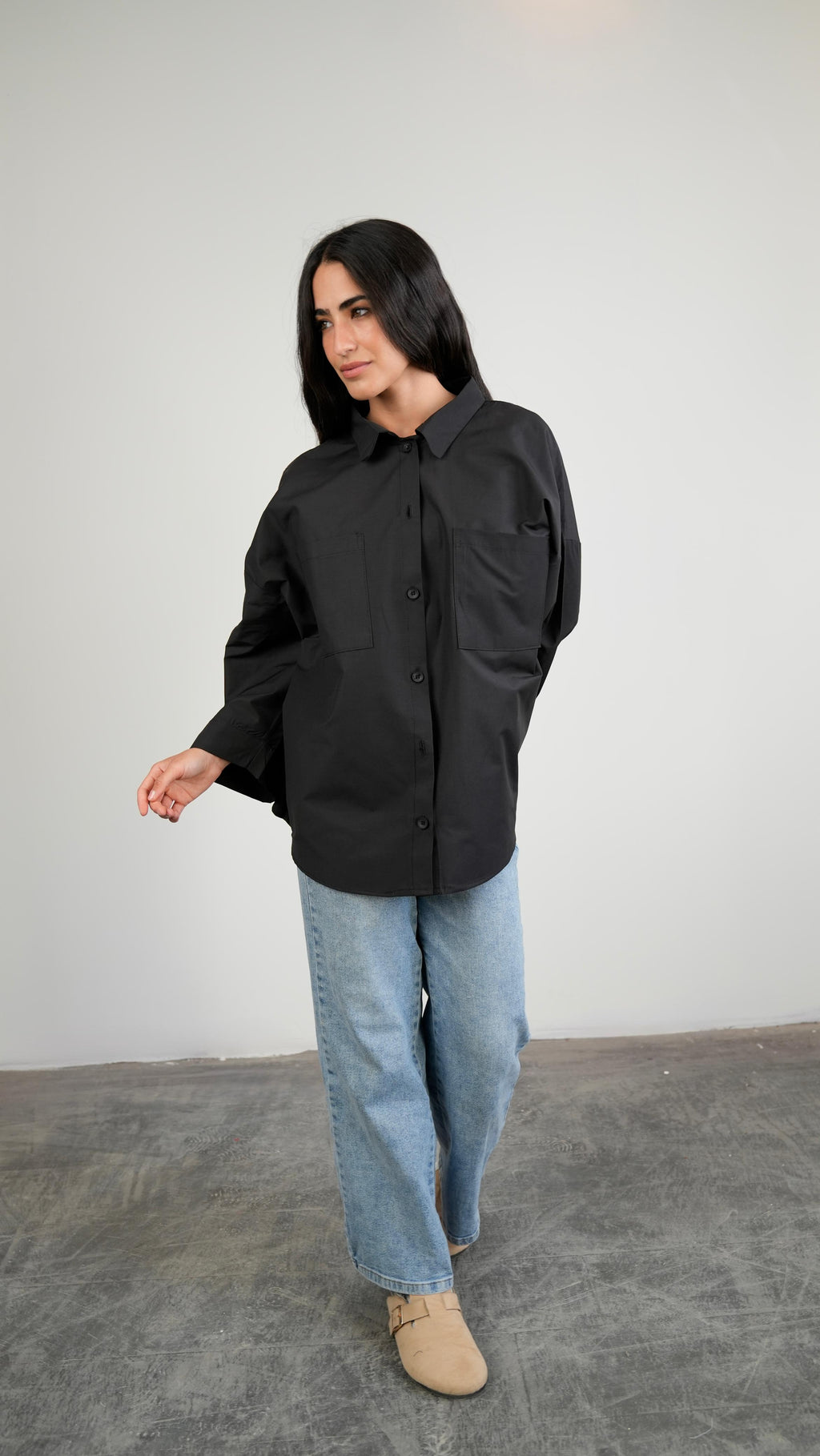 Essential Shirt wide-sleeve Black