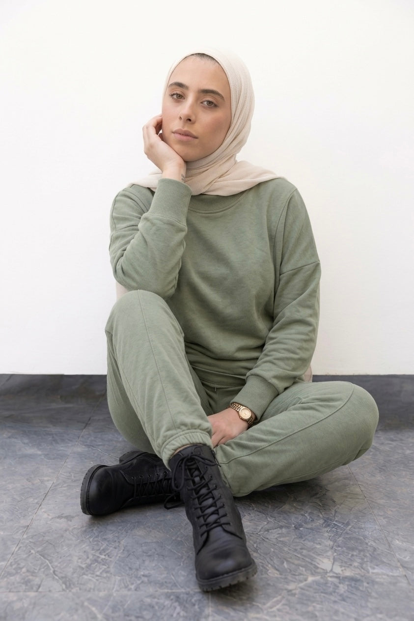 LOUNGE ZIP SET SUMMER MELTON