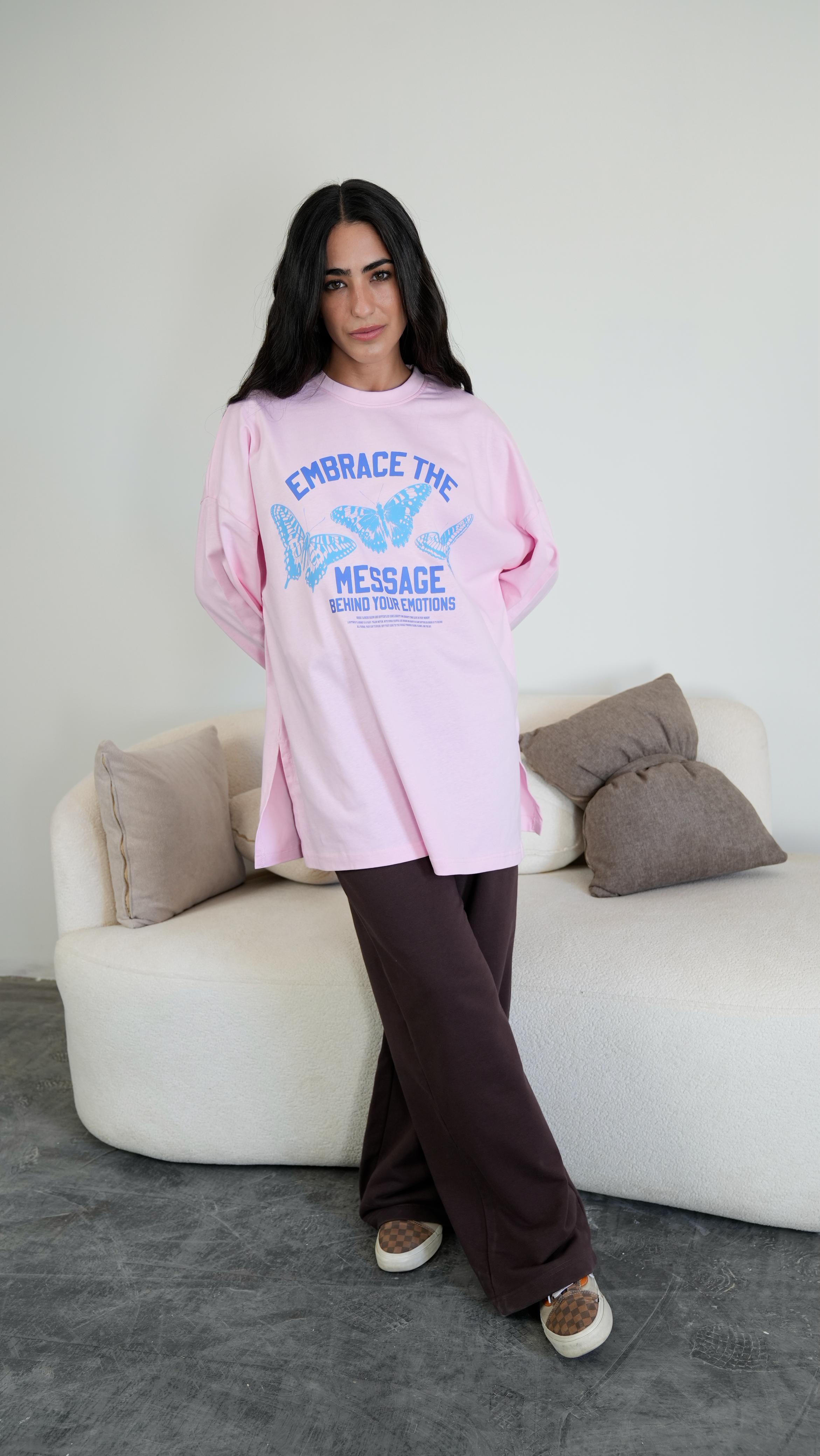 Embrace the message widesleeves t-shirt