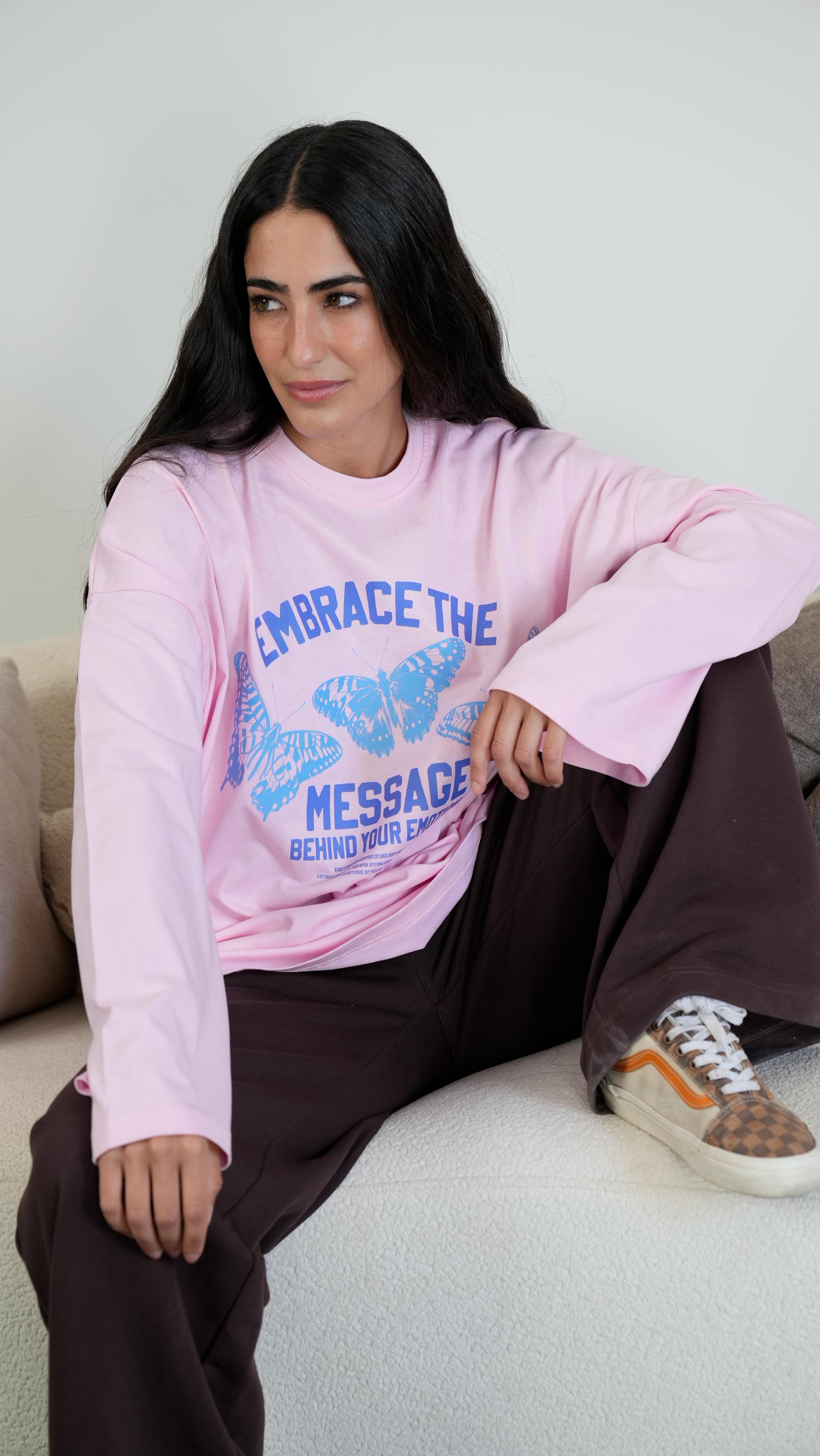 Embrace the message widesleeves t-shirt