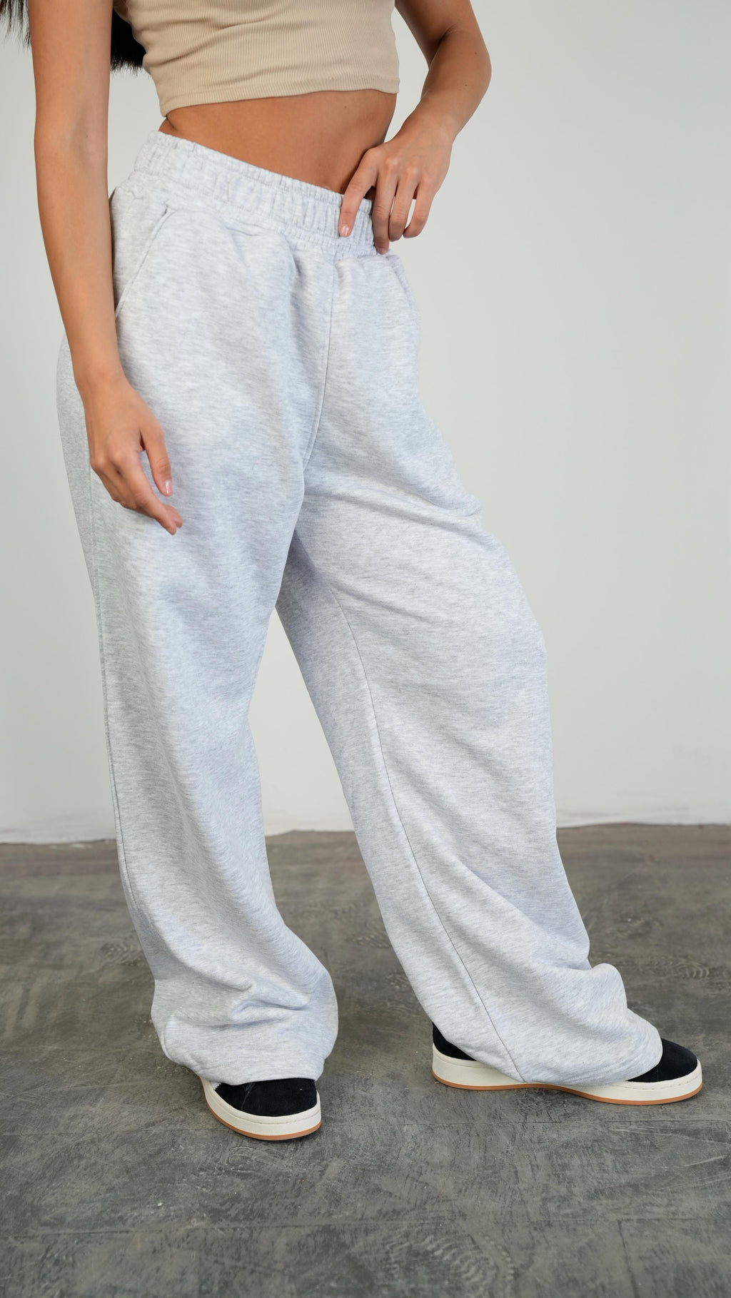 Light Gray Wide-leg Pants