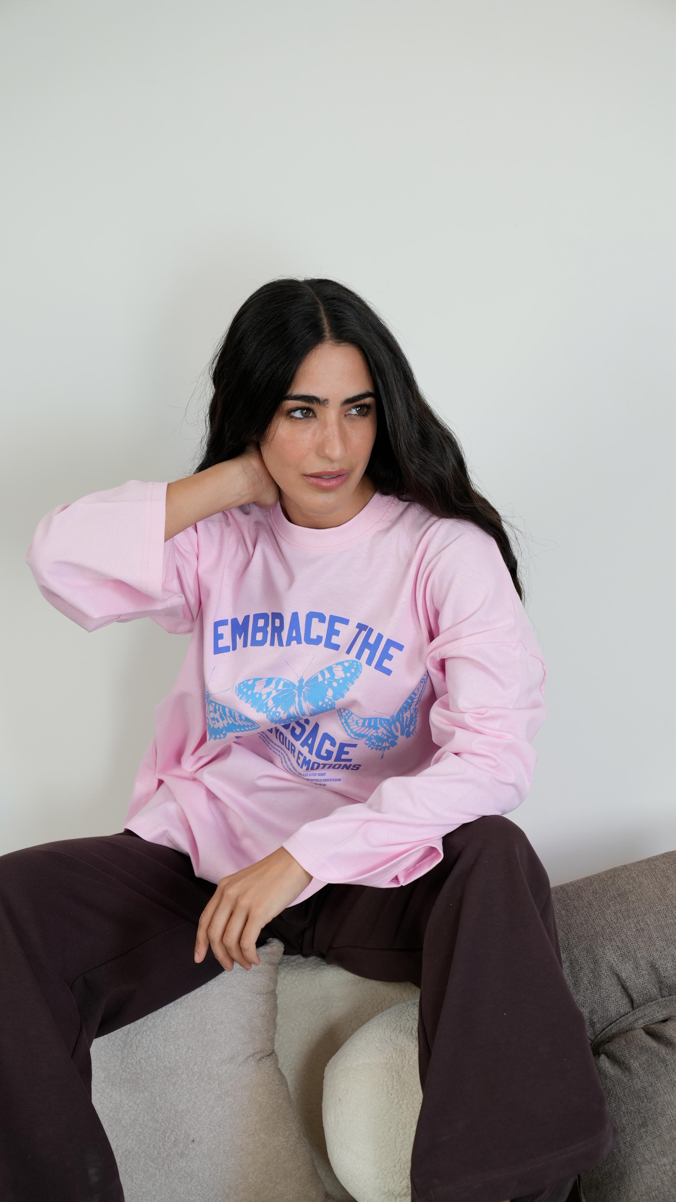 Embrace the message widesleeves t-shirt