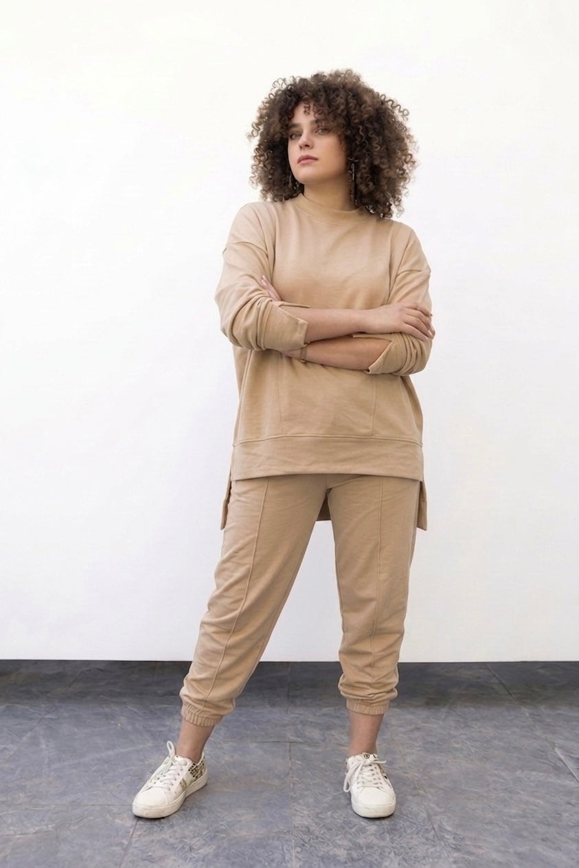 LOUNGE ZIP SET SUMMER MELTON