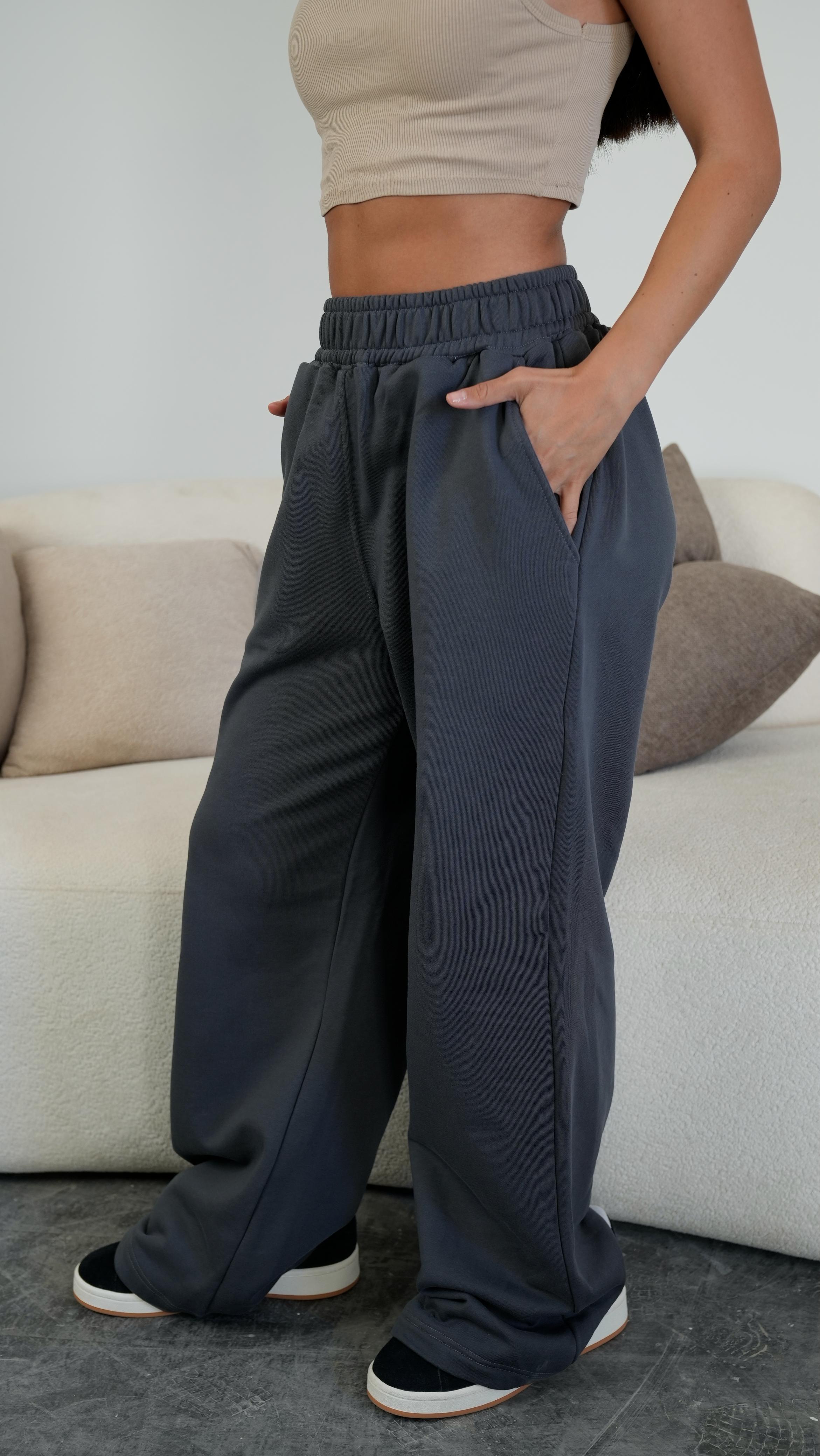 dark grey Wide-leg Pants
