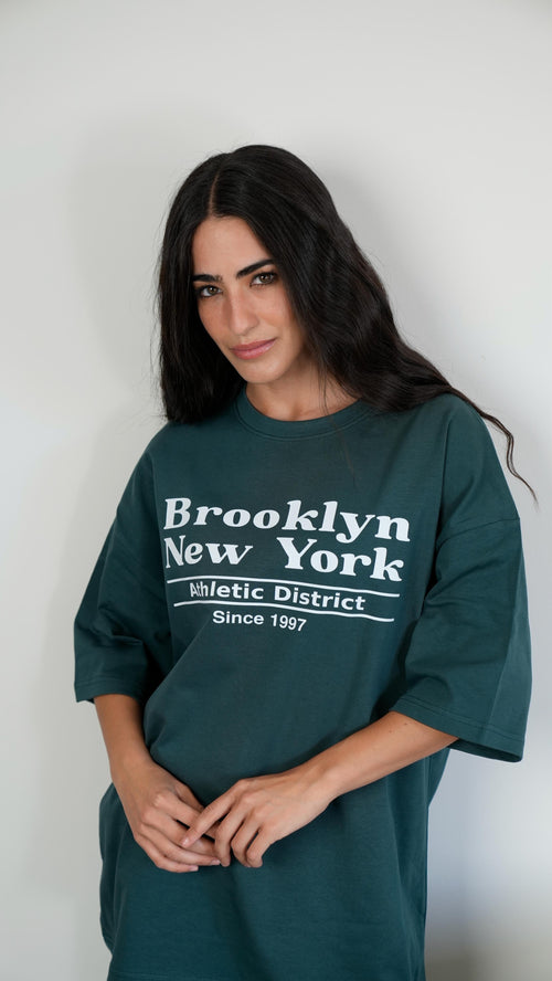 Brooklyn New York wide-sleeves t-shirt