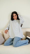 Grey Layered wide-sleeves t-shirt