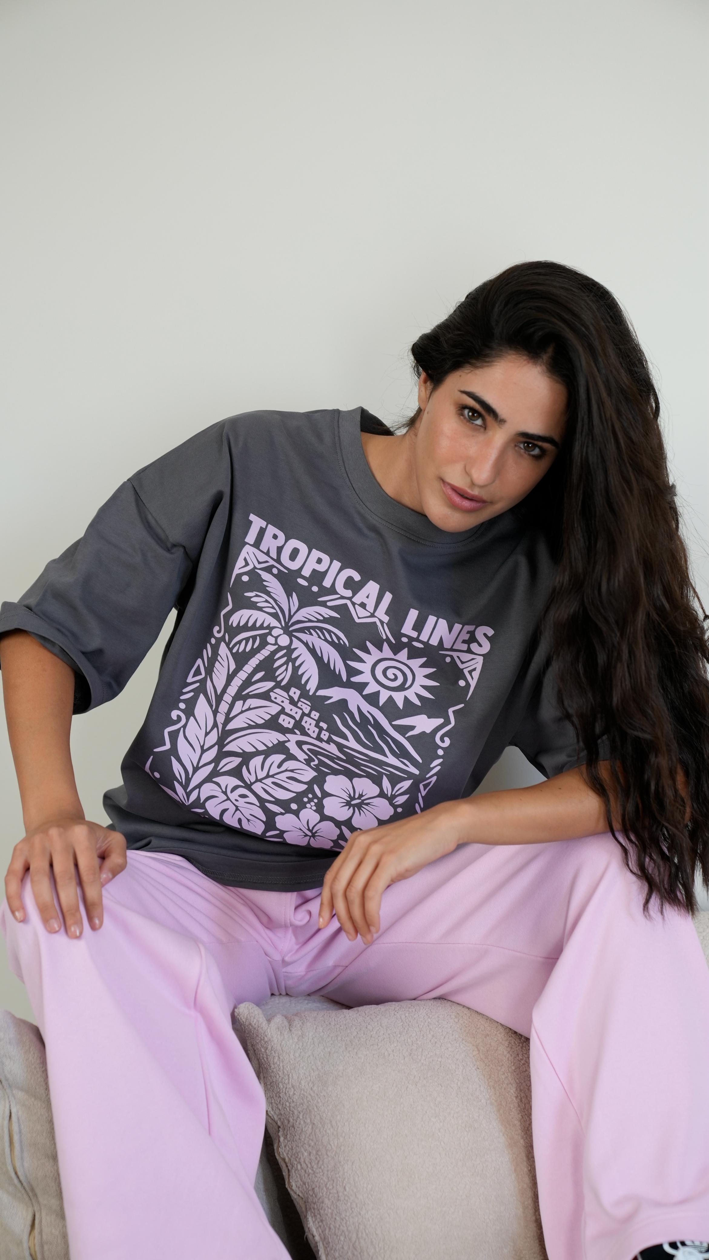 Tropical Lines short-sleeve t-shirt
