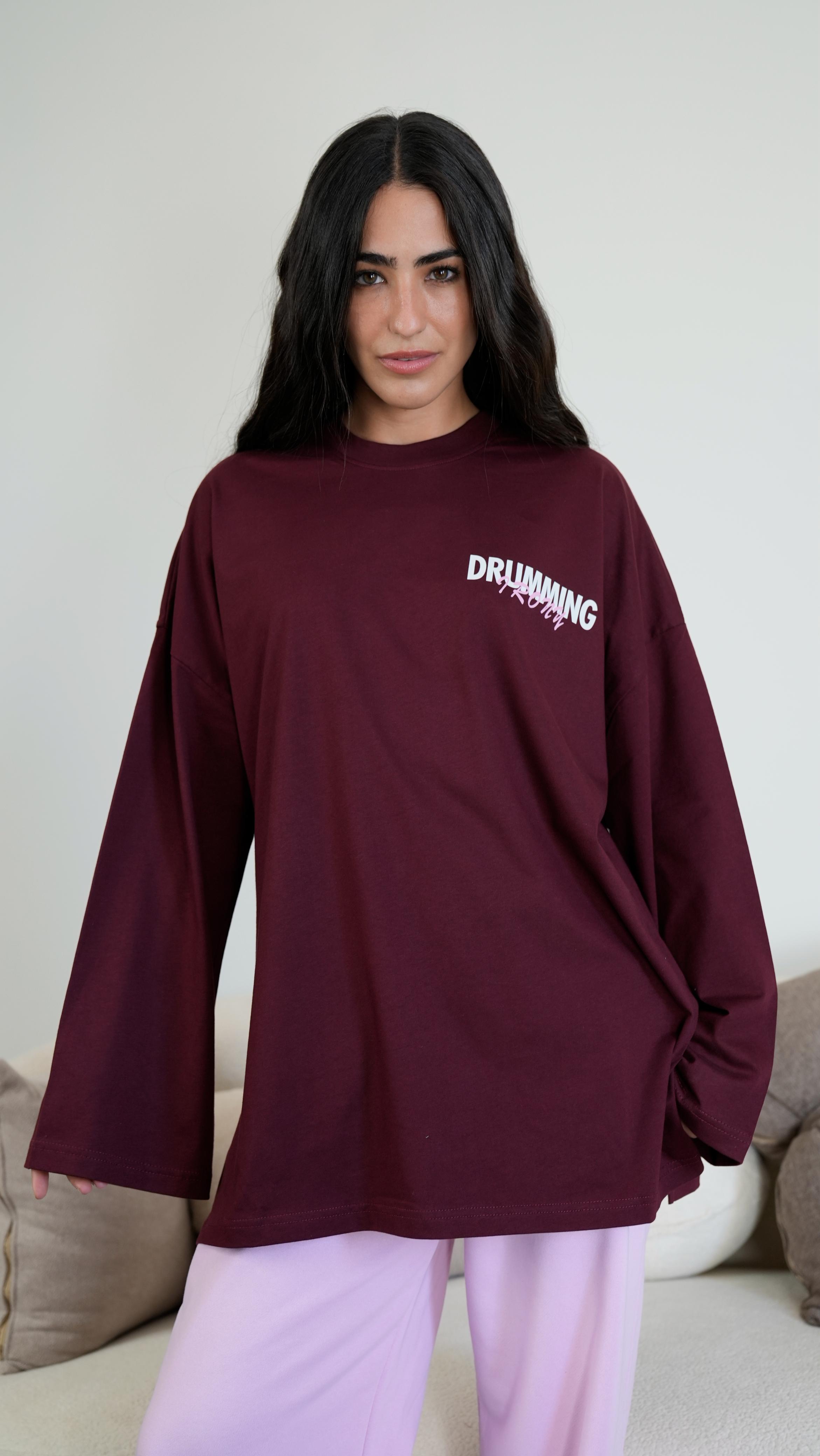 Drumming widesleeves t-shirt