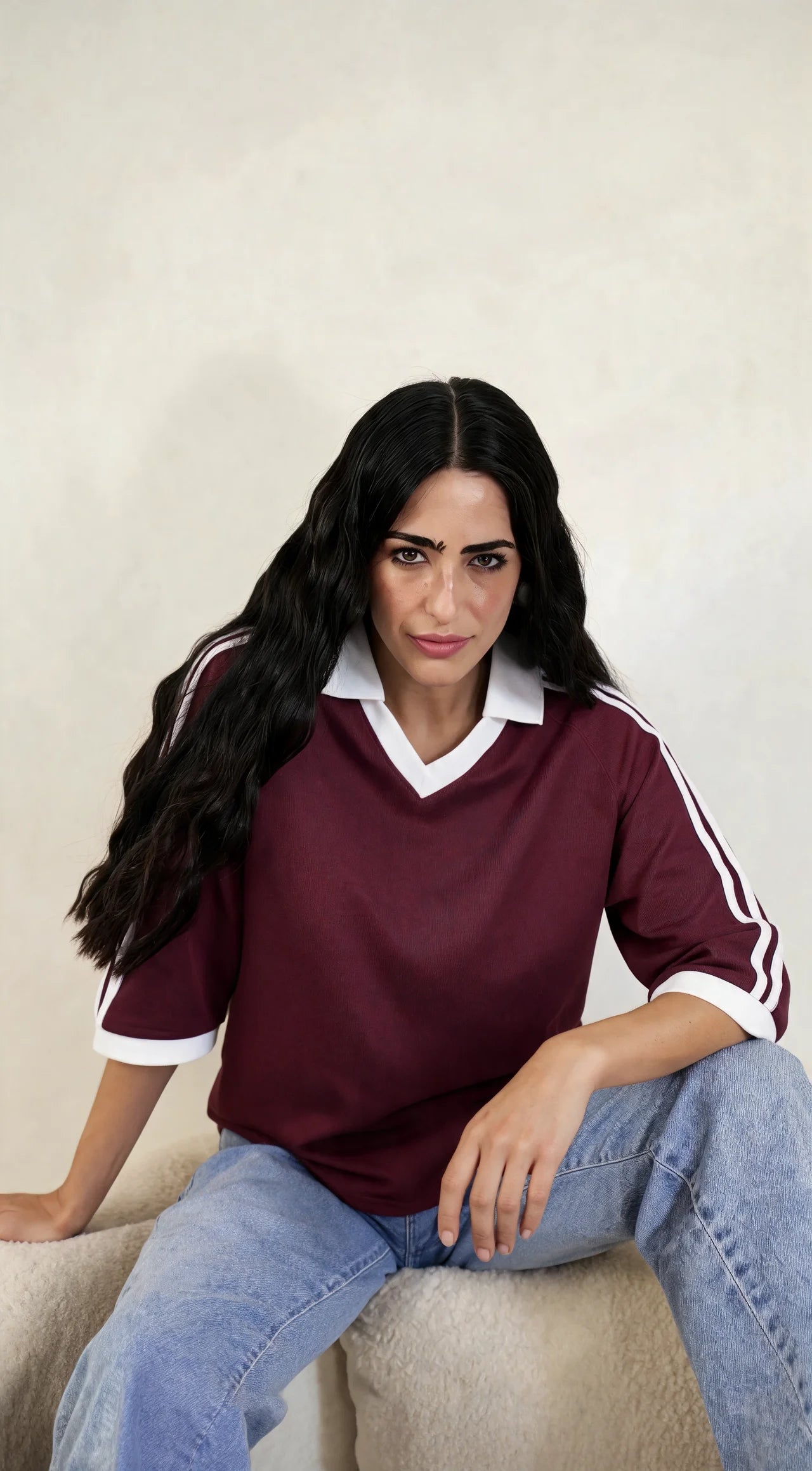short-sleeve Stripe Waffle T-shirt